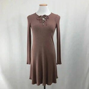 One Clothing Mauve Long Sleeve Dress Small